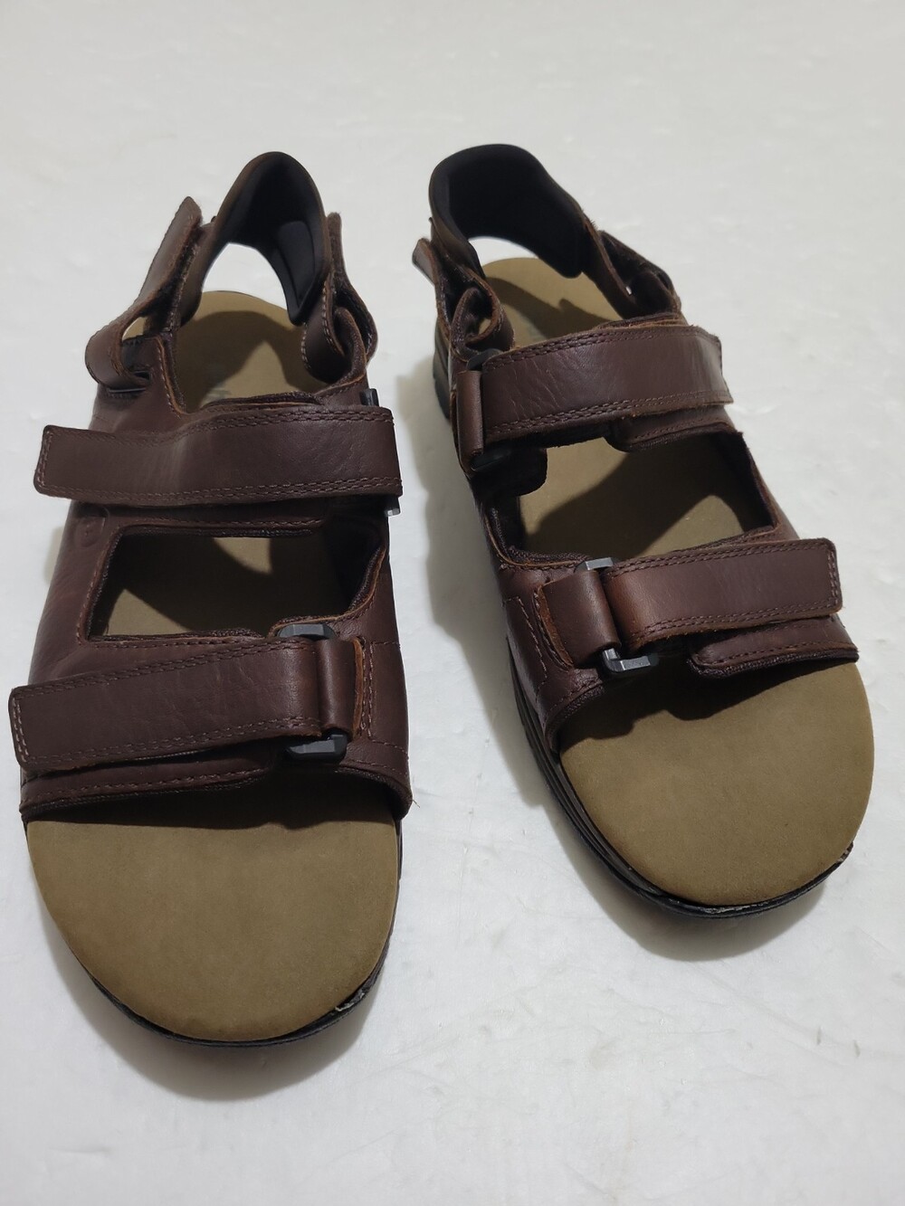 DUNHAM 'St. Johnsbury' Adjustable Brown Leather Sandals Men's Sz. 10 D